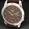 AUTOMATIC VINTAGE REFURBISHED SEIKO 5 JAPAN MENS BROWN DIAL WATCH a445674-1