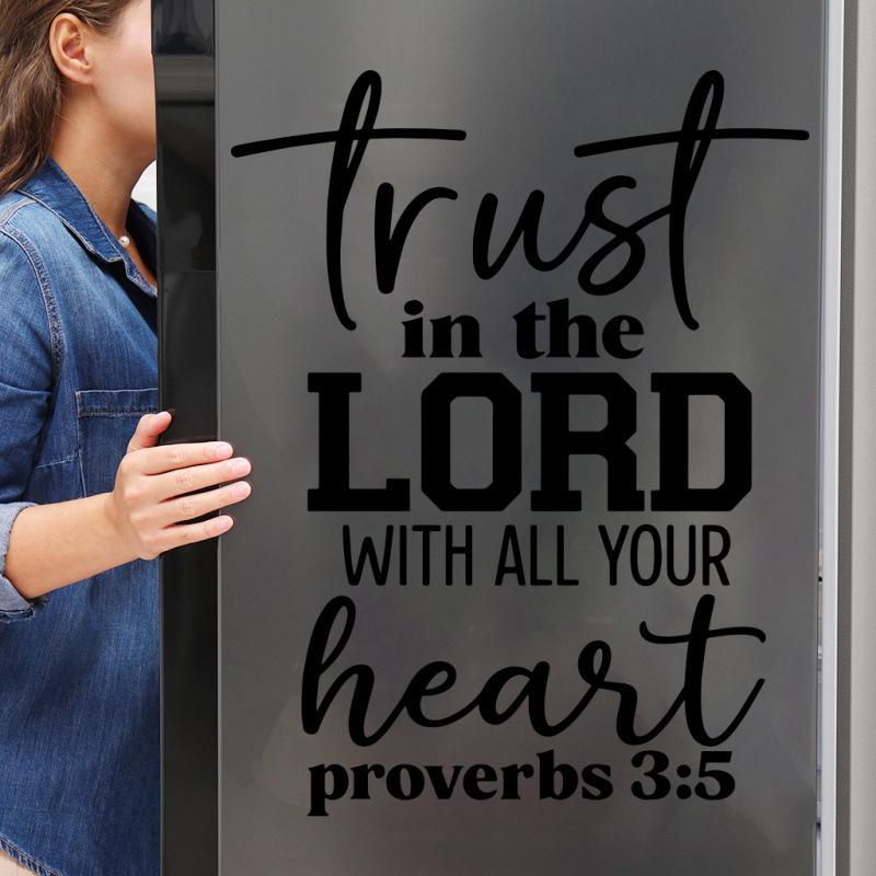 Proverbs 3:5 Removable Wall Sticker - Modern Self-Adhesive Living Room Decor