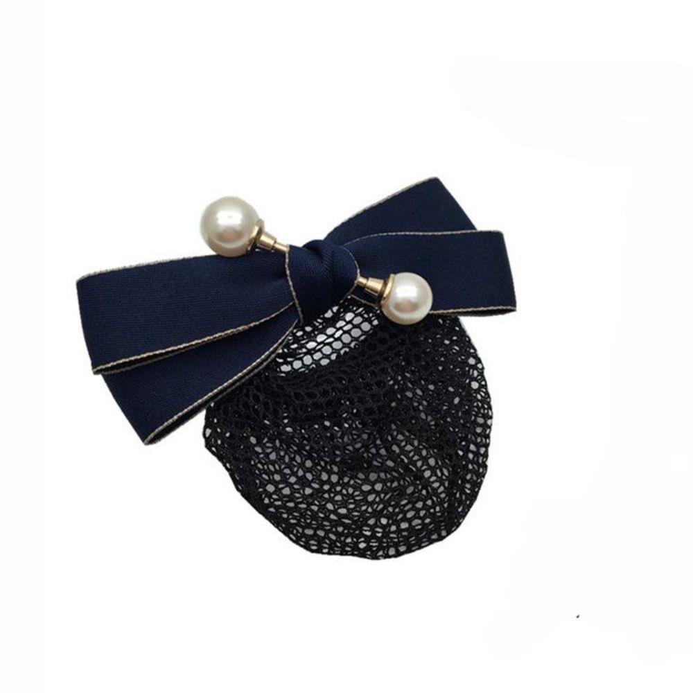 Korean Style Bowknot Spring Clip Pearl Hair Net Cover Elegant Bun Snood  Bank