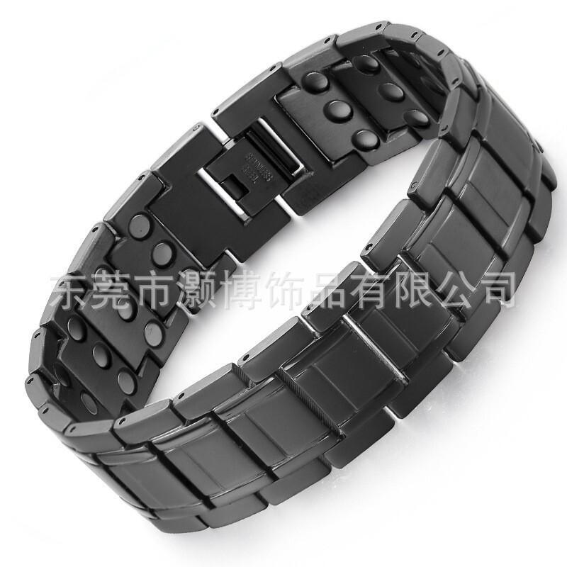Mens Titanium Steel Geometric Bracelet With Magnetic Clasp Stylish Minimalist Wristband Daily Wear
