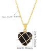 Crystal Heart Necklace with Natural Colored Gemstone Pendant - DIY Wire-Wrapped Heart Shape