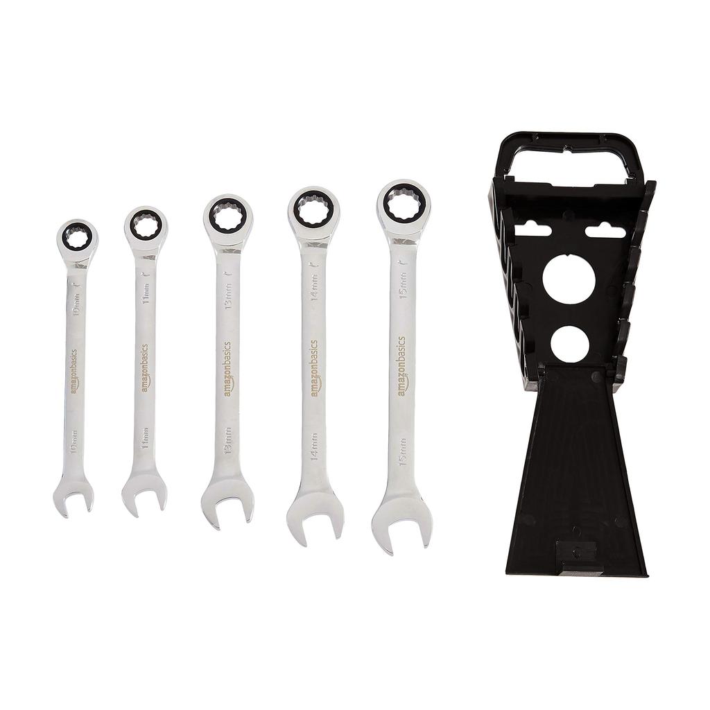Amazon Basics Metric Ratchet Wrench Set, 5 Pieces