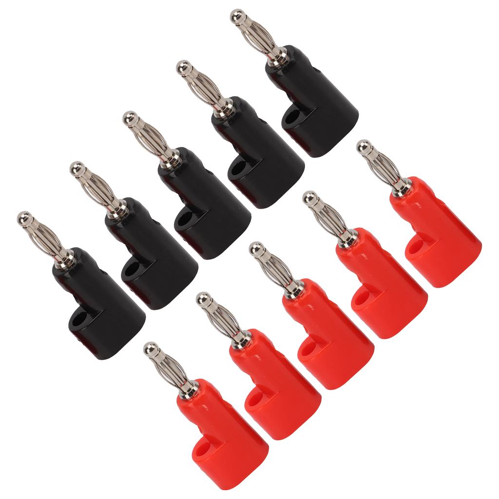 5 Set Solderless Banana Plug Stackable Jack Connector Probe Adapter J.10026 4mm Black Red