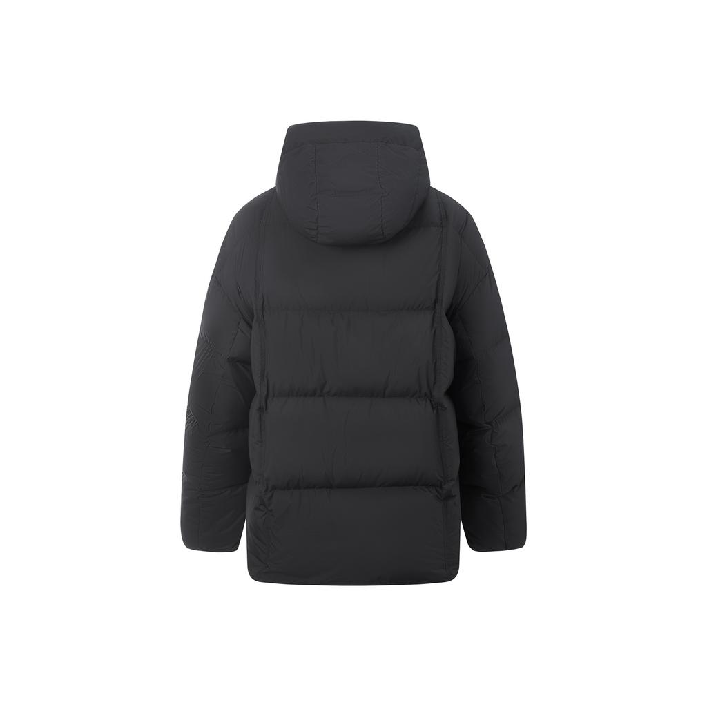 Li Ning Sports Lifestyle Series Warm Hooded Logo Mid-Length Down Jacket Women Outerwear AYMV510-4