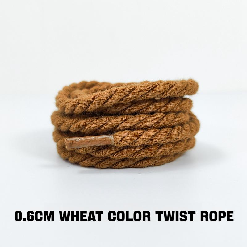 Round Shoelaces AF1/AJ1 0.6CM Thicker Cotton Shoelace Twisted Rope Laces Sneakers Boots Shoe laces for Shoes 120/140/160CM 1Pair
