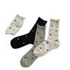 Dünne Polka-Dot-Socken für Damen für Frühling und Sommer, Wadenlange Socken, Mesh Atmungsaktiv, Gerollt, Lange Socken aus reinem Baumwollplüsch