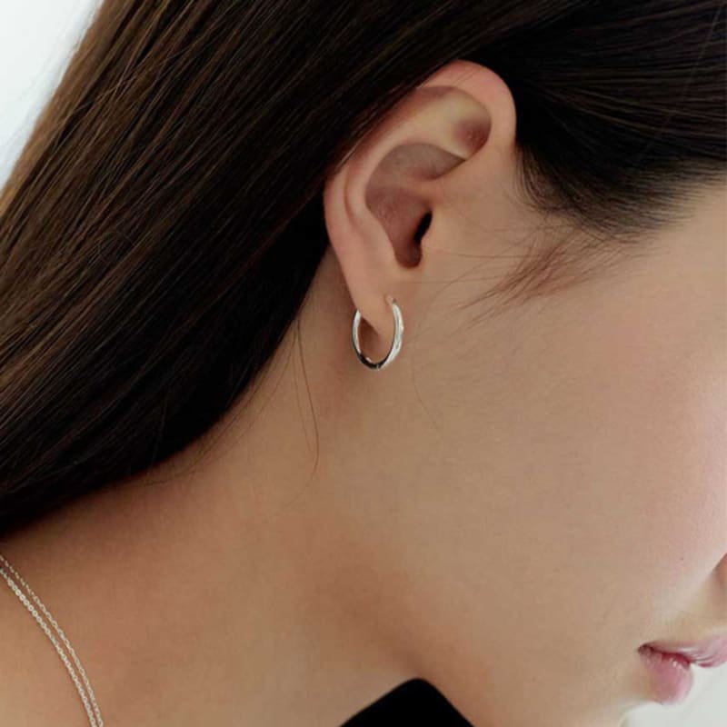 Murmur [925silver]Shine Hoop Earrings