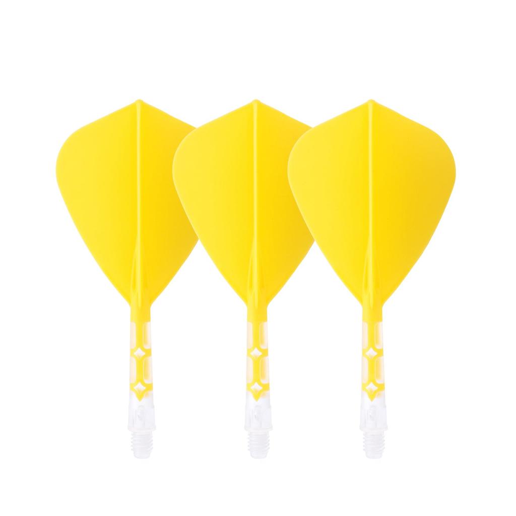 CUESOUL ROSTAK57 T19 Series Mixed Shaft Integrated Kite Shape Set of 3 Two-Tone Dual-Material Flights, Series, (Yellow) CS-AK57FZ7M