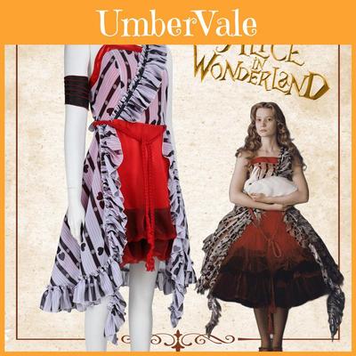 Alice In Wonderland Cosplay Costume For Women With Chiffon Dress Halloween Dress Up