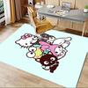 Office Rug Hello Kitty, Sanrio Characters Anti-Slip Rug, Machine Washable for Living Room, Bedroom, Office, Multiple Sizes, Bedroom Mat, Decorative Ma