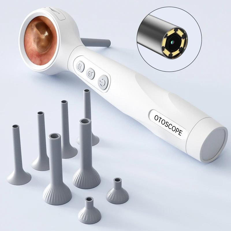 1 Set Video Ear Endoscope Ear Wax Removal Tool Digital Otoscope Camera 1.38'' Screen Hd1080P Visual Ear Cleaner With 8Leds