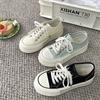 Beautiful girl's shoe shopkeeper, niche cream platform canvas shoes 2025 new little white shoes versatile design big head shoes