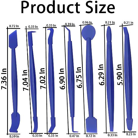 Car Wrapping Vinyl Tool Kit, Set of 7 Window Film Tint Miniature Squeegee, Auto Wrap Edge Trimming Stick, Curves Slot Corner Installing Tool for