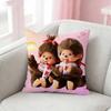 Cute M-Monchhichi Pillow Case Pattern Printed Pillowcase For Living Room Sofa Cushion Cover