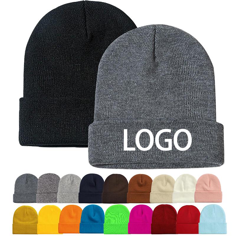 2025 Trending High Quality Custom Embroidery Logo Winter Head Warmer Knitted Beanie Hats with Character Pattern