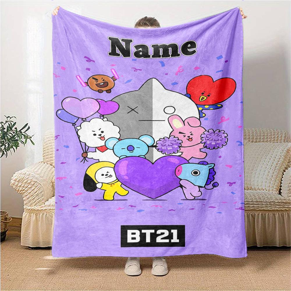 Custom Name Cute Cupcake Friends Party Blanket For Couch Bed Plush Cozy Fuzzy Blanket Super Soft Warm Blankets For Fall And Winter 091615