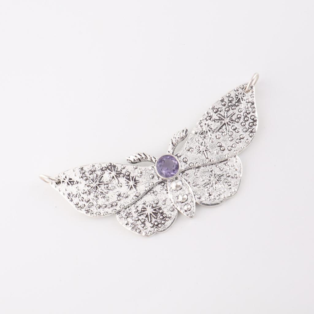 Iolite Gemstone 925 Sterling Silver Jewelry Butterfly Pendant0.7" For Women Gift CP-35-4