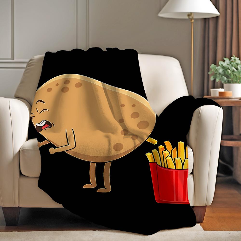 Funny print food Blanket For Sofa Office Bed Plane Travel Sleep Read Relax Camping Soft And Warm