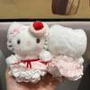 Sanrio Hello Kitty Ppcotton Fill Cross Dressing Cute Strawberry Cake Series Princess Lace Plush Pendant Backpack Decoration