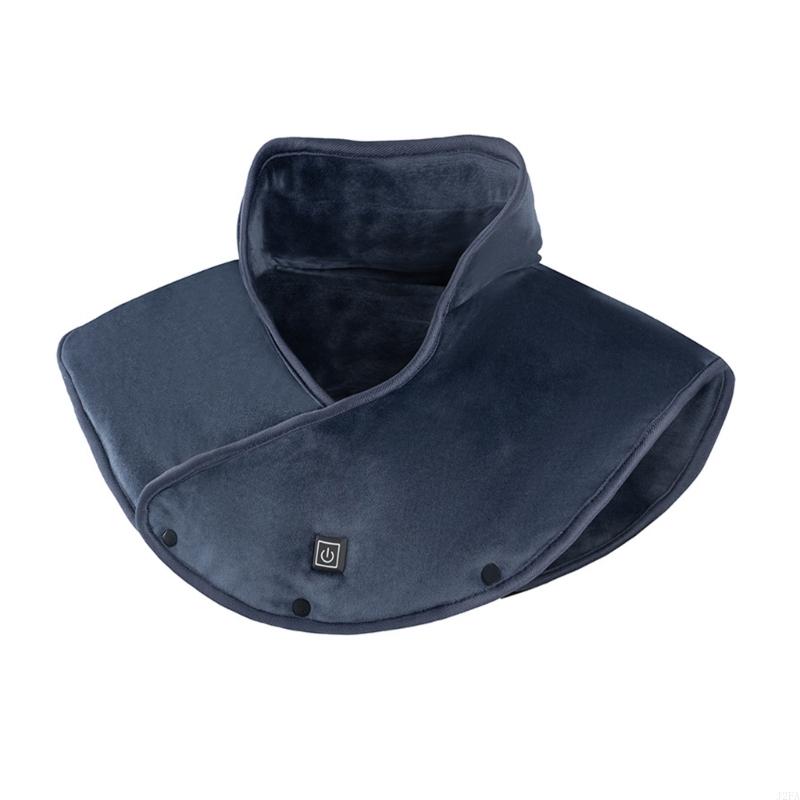 

Перезаряжаемый греющий шарф-накидка на плечи, мягкий флис, 3 зоны нагрева, незаменимая вещь зимой синий