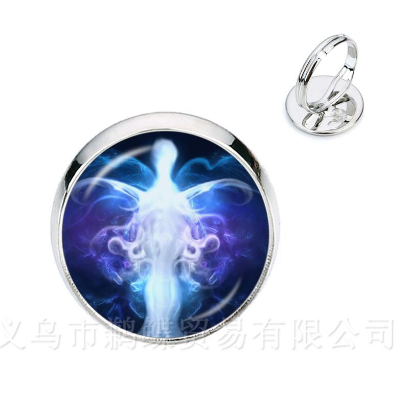 

Classic Santa Claus Pattern Rings Charm 16MM Glass Dome Rings Handmade Silver/Golden Plated Jewelry For Xmas Gift Resizable