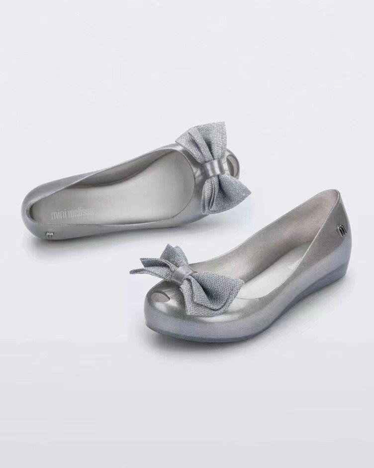 

Женские сандалии-желе Melissa 2025 - Деталь-бант, Открытый носок, Ароматные, Подходящие стили для мамы и дочери. EU 40 серебряный