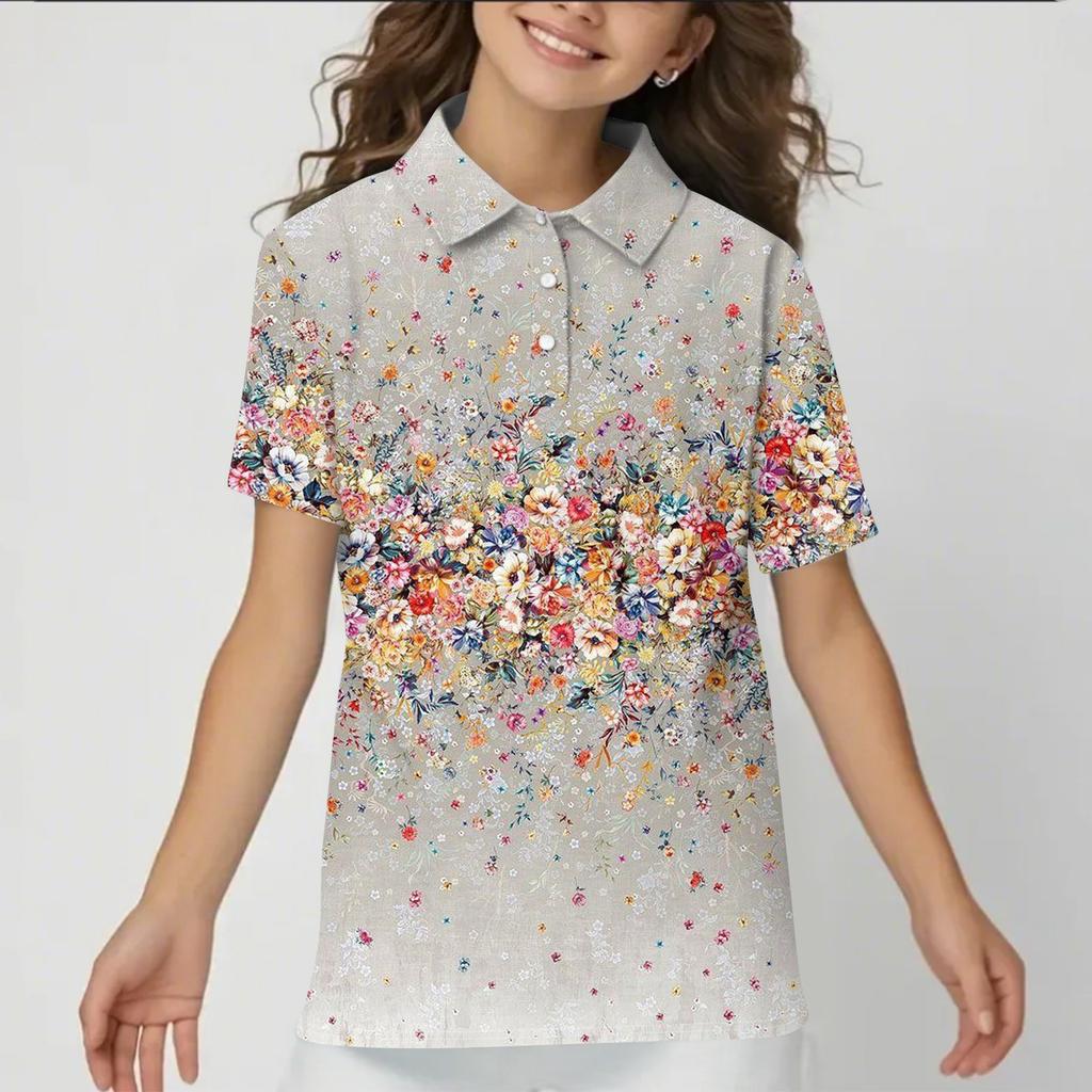 Children's Daily Casual Short-sleeved Print Tops T-shirts  Shirts