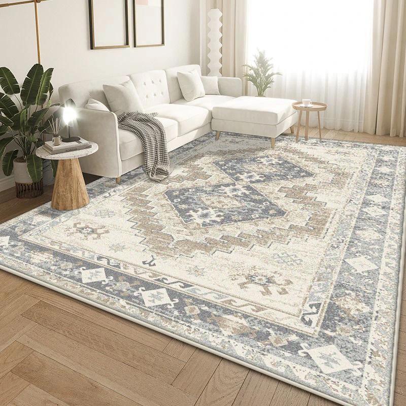 Retro Carpets for Living Room Decoration Light Colour Home Decor Persian Design Bedroom Rugs Large Size Non-slip Lounge Rug Ma