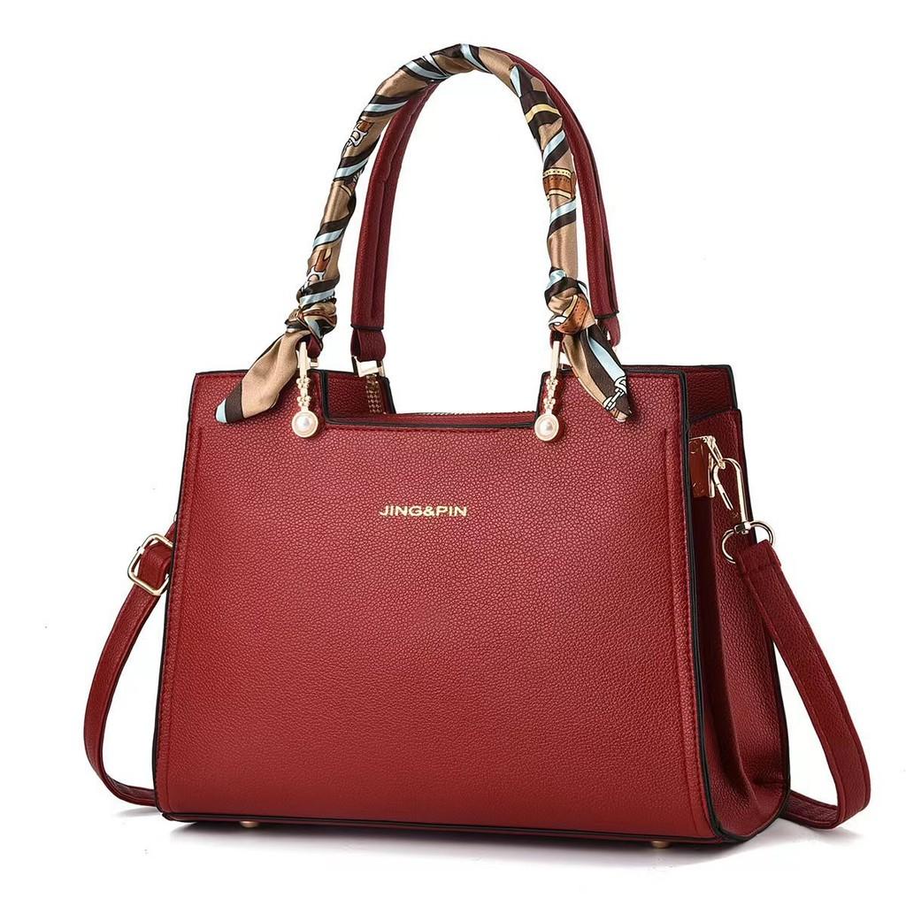 Pu Single Shoulder Ladies Mom Bag With Zipper Closure For Daily Casual Use Red