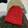 Full Rhinestone Heavy Industry Custom Drill Warm Wool Wool Hat Women's Autumn and Winter Versatile Double-layer Thickened Knitted Cold Hat Tide