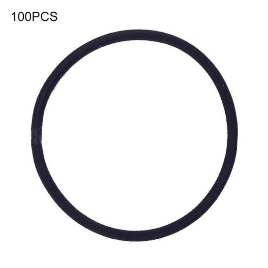 100 stk svart tykk snært fri endeløse hårstrikk Hårbånd Hestehale hårbånd