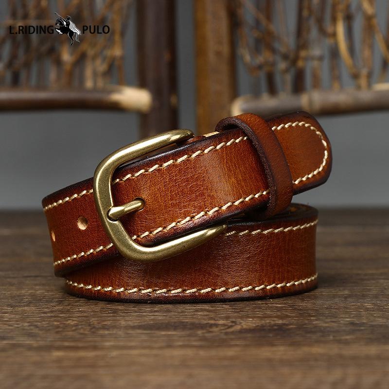 Retro Trend All-match Stitching Decorative Belt for Women Pure Cowhide Hot Jeans Belt