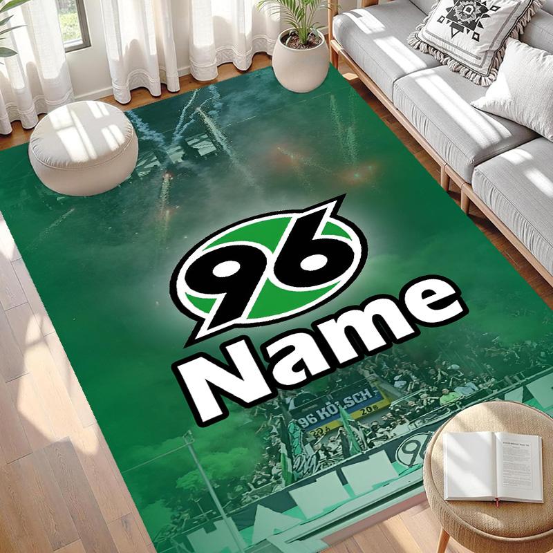 Custom Name Personalized Hannover 96 Football Print Carpet, Versatile Home Decor Rug, for Playroom, Apartment, Balcony, Entryway, Hallway Gift