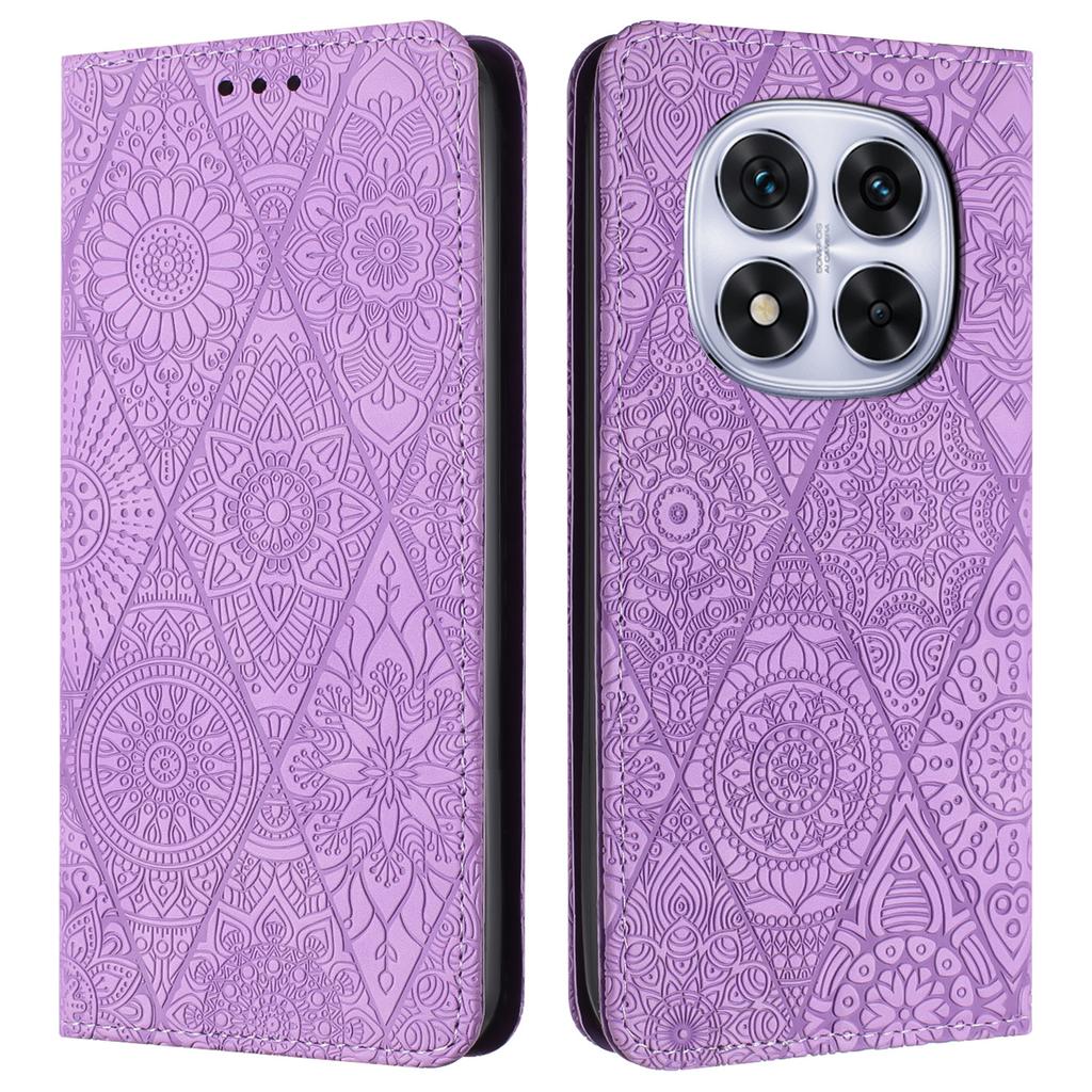 For Xiaomi Redmi Note 14 Pro+ 5G/Note 14 Pro 5G/Note 14 Pro 4G/Poco X7 5G Case Imprinted Flower Wallet Stand Leather Phone Cover