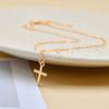 Vintage Gold Cross Pendant Necklaces for Women Girls Simple Metal Clavicle Chain Charm Necklace Jewelry Gifts
