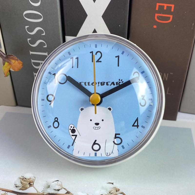 Mini Anti-Fog Suction Cup Wall Clock - Waterproof Quartz Clock for Bathroom and Kitchen, 7cm