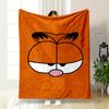 A Minimalist Cartoon Face with Droopy Eyes, Black Ears, and a Pink Nose. for All Seasons Blanket Lunch Break Throw Gift