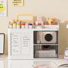 Cute Desktop Storage Organizer Box with Drawers, Multi-Compartment Cosmetic & Stationery Holder for Kids & Home