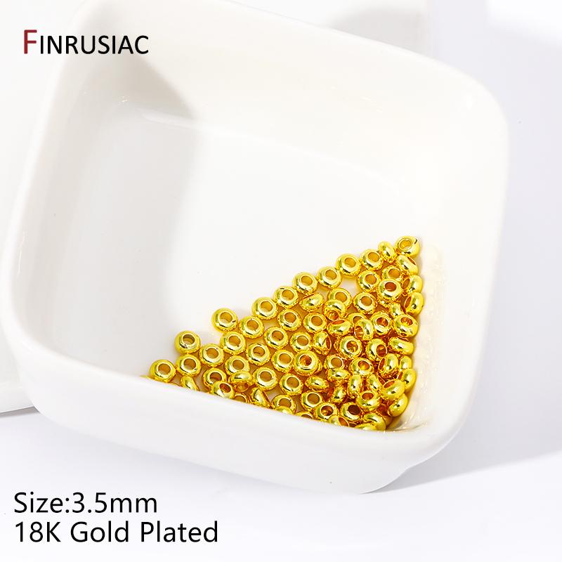 

3.5/4/5/6mm Loose Bead 14K/18K Gold Plated Brass Flat Rondelle Spacer Beads For DIY Handmade Jewelry Making Accessories 20 pieces
