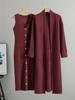 Women's Cross-Border Knit Cardigan & Dress Two-Piece Set - Spring/Autumn Style