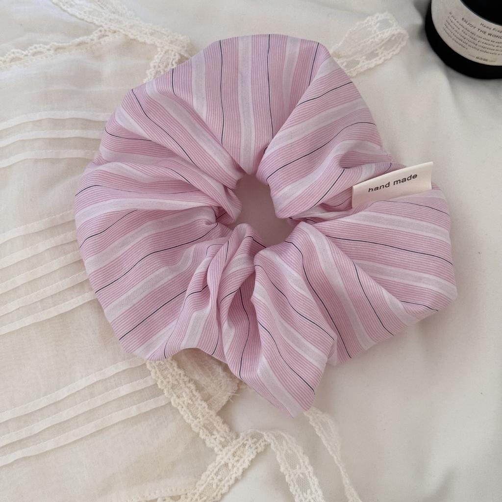 Neues süßes High-End-Haarband für den Dickdarm Koreanisches gestreiftes flauschiges Haarband verletzt nicht Seil großer fetter Darmring weiblich