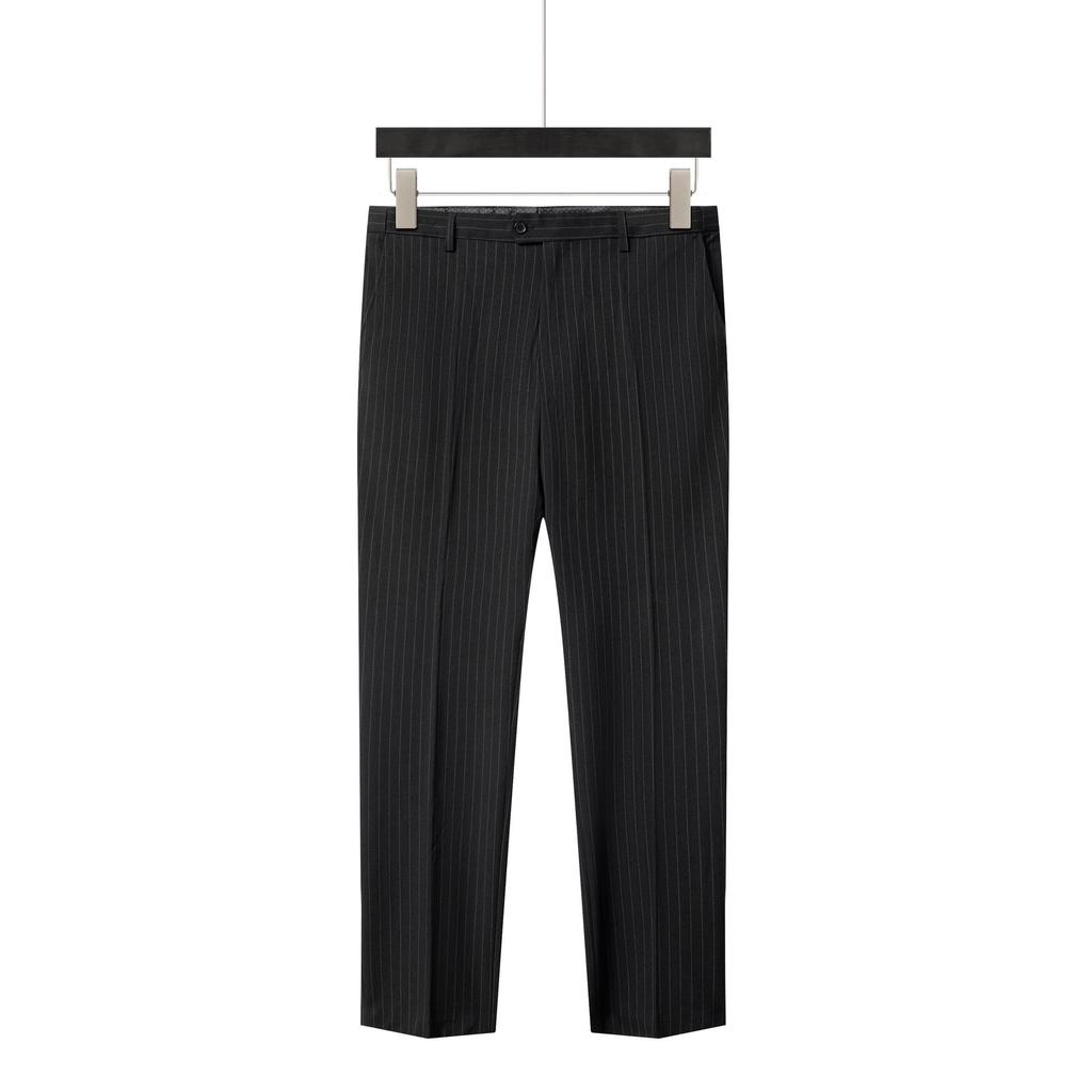 Men's Double-Breasted Striped Stretch Suit Set, Loose Fit, Plus Size for Big & Tall, Perfect for Weddings.