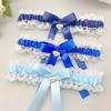 Bride Wedding Lace Garter Elastic Leg Band Lace Trim Design Leg Decoration for Formal Event Proms Ceremony Accessories