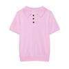 Spring New Women's Clothing Sports Style Casual Knitting Polo Shirt Collar Short Sleeve Minimalist Tops 2142019