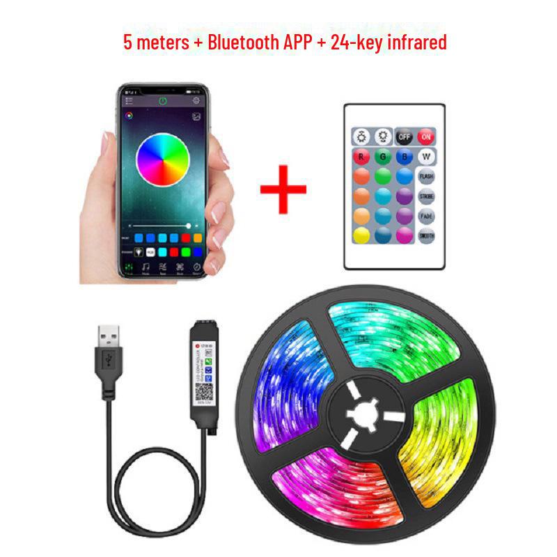 USB 5V LED Strip 5050RGB Waterproof Bluetooth Mood Light with 24-Key Remote