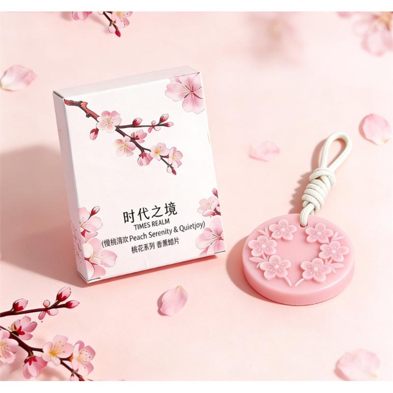 Heart-Shaped Peach Blossom Wax Aromas: Embossed, Long-Lasting, Artistic Hanging Ornament Gift Peach Blossom Delight