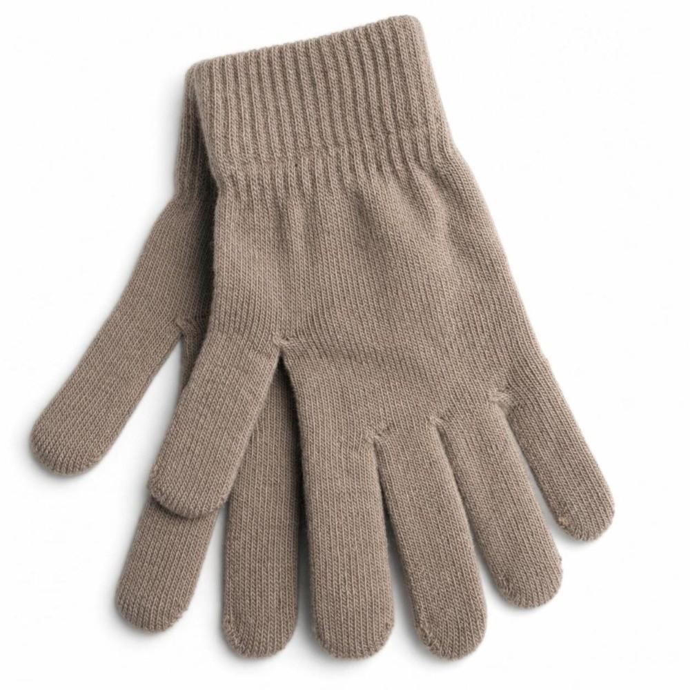 Winter Warm Ribbed Knitted Gloves Plush Lining Women Men Mittens Full Fingered Gloves Daily Wear