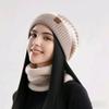 soft Winter Beanie Hat Scarf Set Thicken Warm Wool Hat Thermal Knit Cap  Winter Season