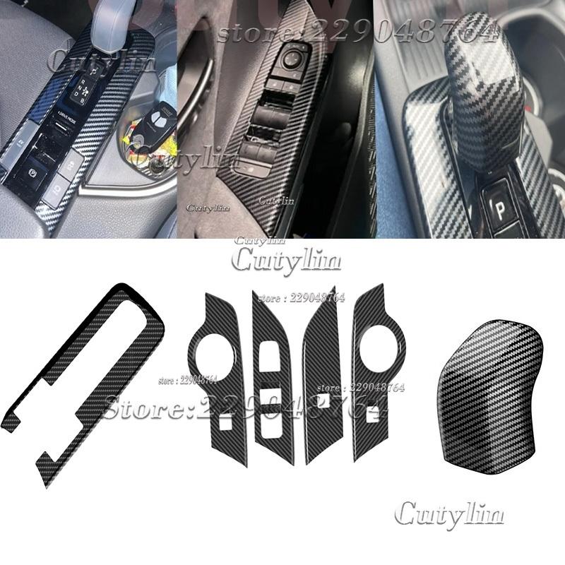 For Toyota CHR C-HR 2024 2025 ABS Carbon Fiber Gear Shift Konb Panel Cover Trim Window Lift Switch Control Button Accessories