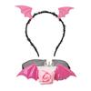 Flower Headband Necklace Set Mesh Halloween Hair Hoop Cute Bat Wings Hairband  Women